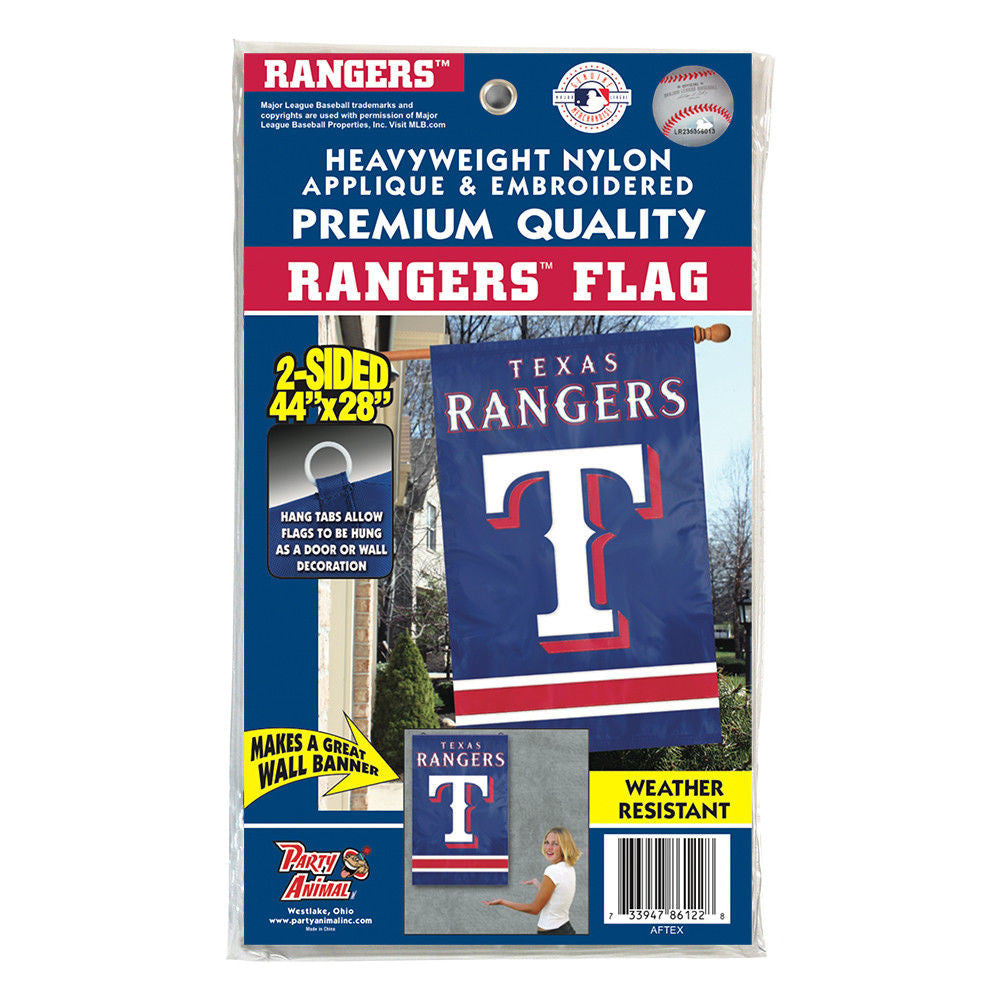 Texas Rangers Applique Banner House Flag Outdoor 44"X28" Oversized Sign Man Cave