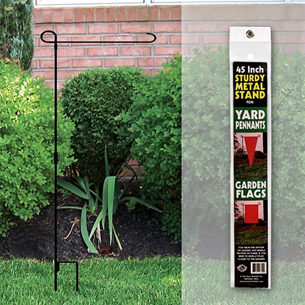 FLAG STAND METAL GARDEN AND YARD PENNANT 45" TALL 3 PIECE HEAVY DUTY