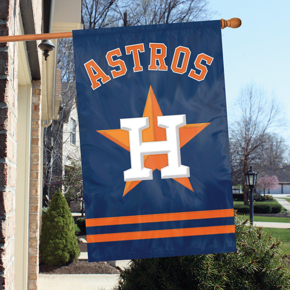 Houston Astros Applique Banner House Flag Outdoor 44" X 28" Oversized Man Cave