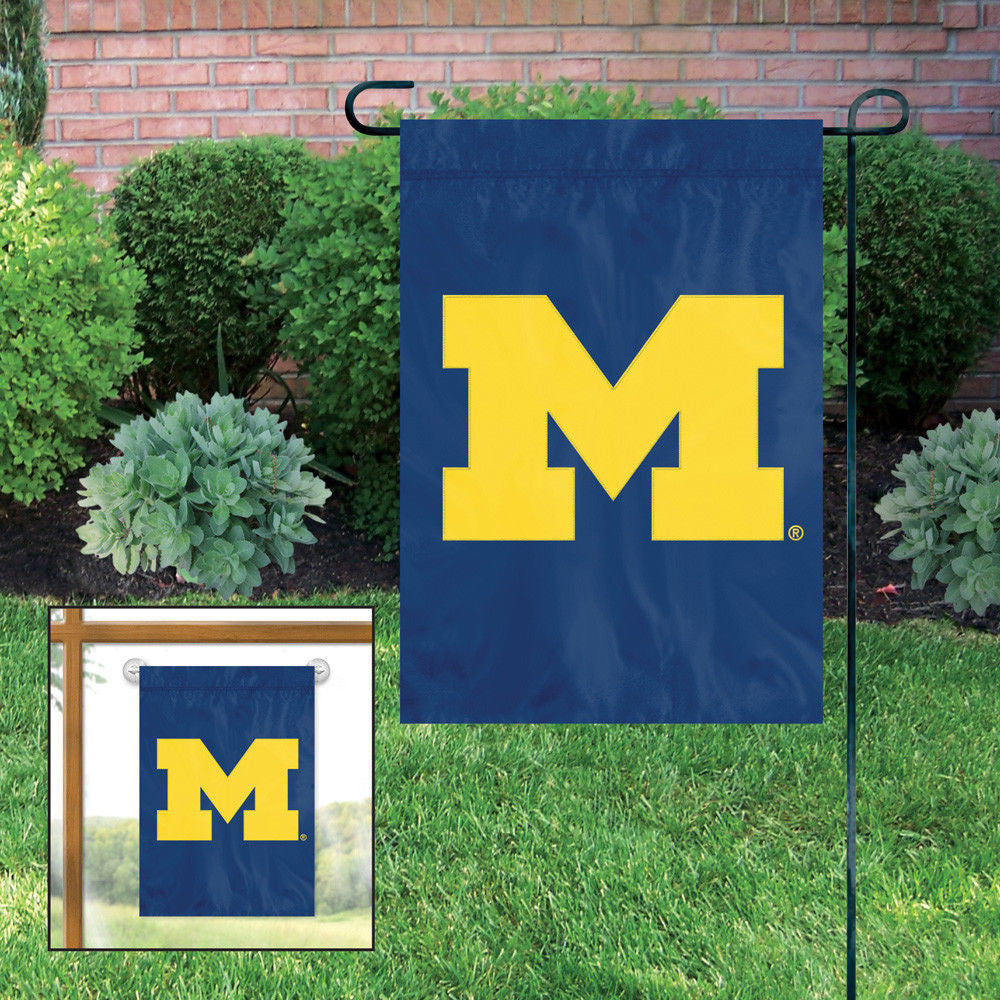Michigan Wolverines Mini Flag Applique Embroidered W Free Window Hanger Garden