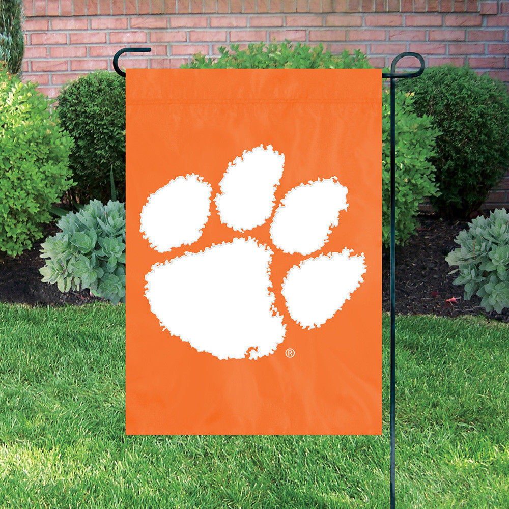 Clemson Tigers Garden Flag Applique Embroidered Premium Quality Full Size Nylon