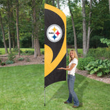 PITTSBURGH STEELERS 8.5 FOOT TALL TEAM FLAG 11.5' POLE SIGN BANNER SWOOPER NFL