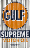 Gulf Supreme Motor Oil Pittsburgh Corrugated Metal Sign 12X18