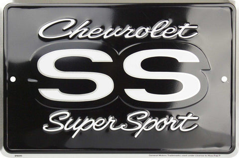 Chevrolet Logo License Plate Black Embossed