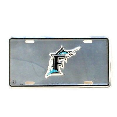 Miami Florida Marlins Car Truck Tag Chrome License Plate Baseball Metal Sign Mlb