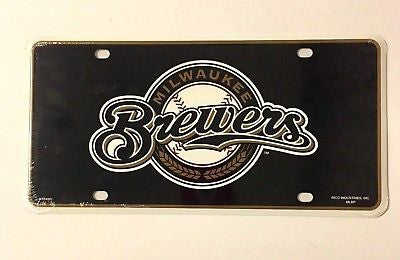 MILWAUKEE BREWERS CAR TRUCK TAG LICENSE PLATE MLB BASEBALL METAL SIGN MAN CAVE