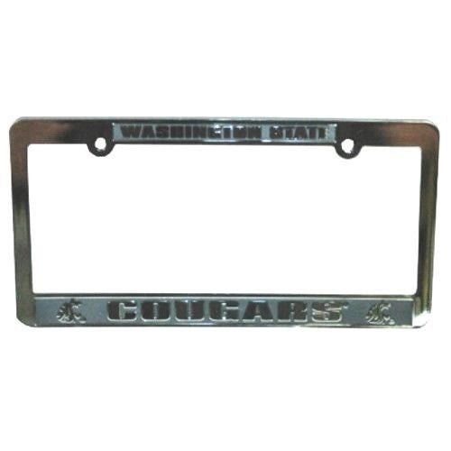 Washington State Cougars Car Tag License Plate Frame University Silver Black