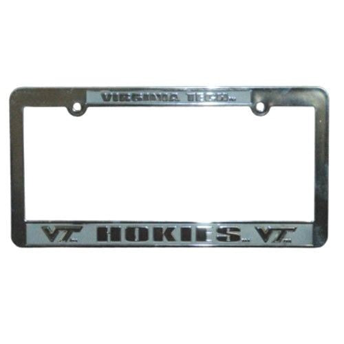 Virginia Tech Hokies Car Truck Tag License Plate Frame University Silver Black