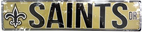 New Orleans Saints Street Metal 24X5.5" Sign Drive Nfl Dr Road Ave Distressed