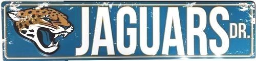 Jacksonville Jaguars Street Metal 24X5.5" Sign Drive Nfl Dr Road Ave Distressed