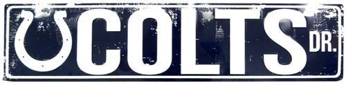 Indianapolis Colts Street Metal 24 X 5.5" Sign Drive Nfl Dr Road Ave Distressed