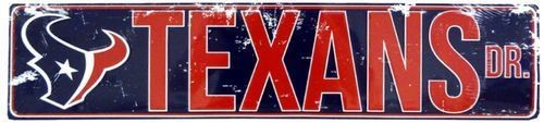 Houston Texans Street Metal 24 X 5.5" Sign Drive Nfl Dr Road Ave Distressed