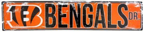 Cincinnati Bengals Street Metal 24 X 5.5" Sign Drive Nfl Dr Road Ave Distressed