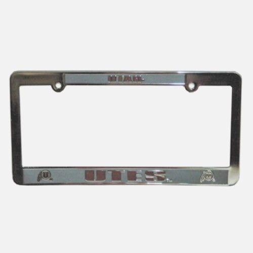 UTAH UTES CAR TRUCK TAG LICENSE PLATE FRAME UNIVERSITY SILVER BLACK