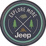 Jeep Explore More Round Metal Embossed Sign 12