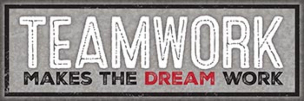 TEAMWORK MAKES THE DREAM WORK TIN SIGN OFFICE MOTIVATION GOALS INSPIRATIONAL