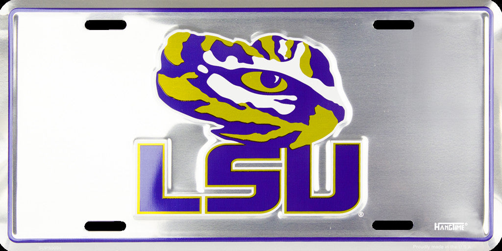 Lsu Tigers Car Truck Tag Chrome License Plate Metal Louisiana State Tigers Sign