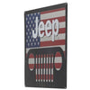 Jeep Grill America Embossed Tin Sign Die Cut With Knockout Garage Man Cave Flag