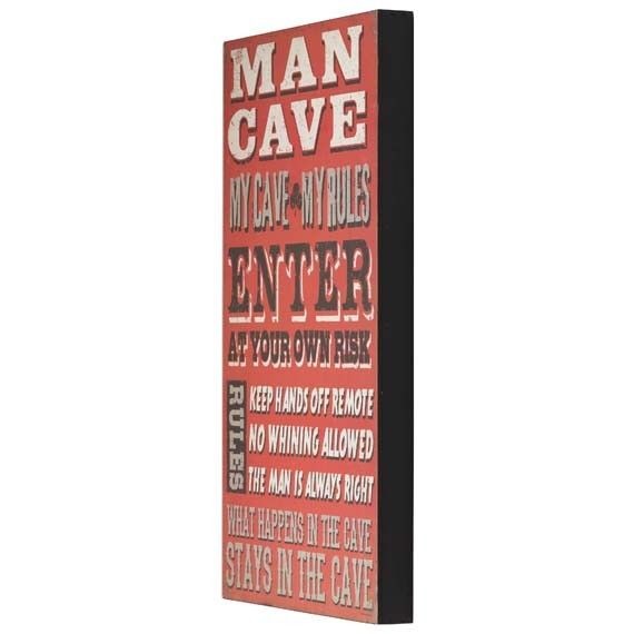 Man Cave Rules Wood Wall Art Sign